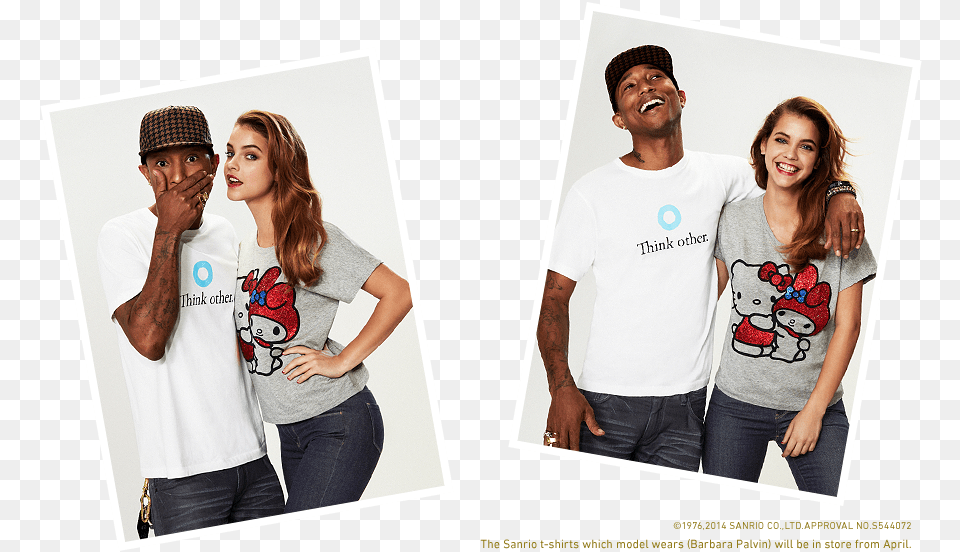 Uniqlo 2014 Campaign Barbara Palvin Uniqlo Pharrel, Clothing, T-shirt, Adult, Teen Png Image