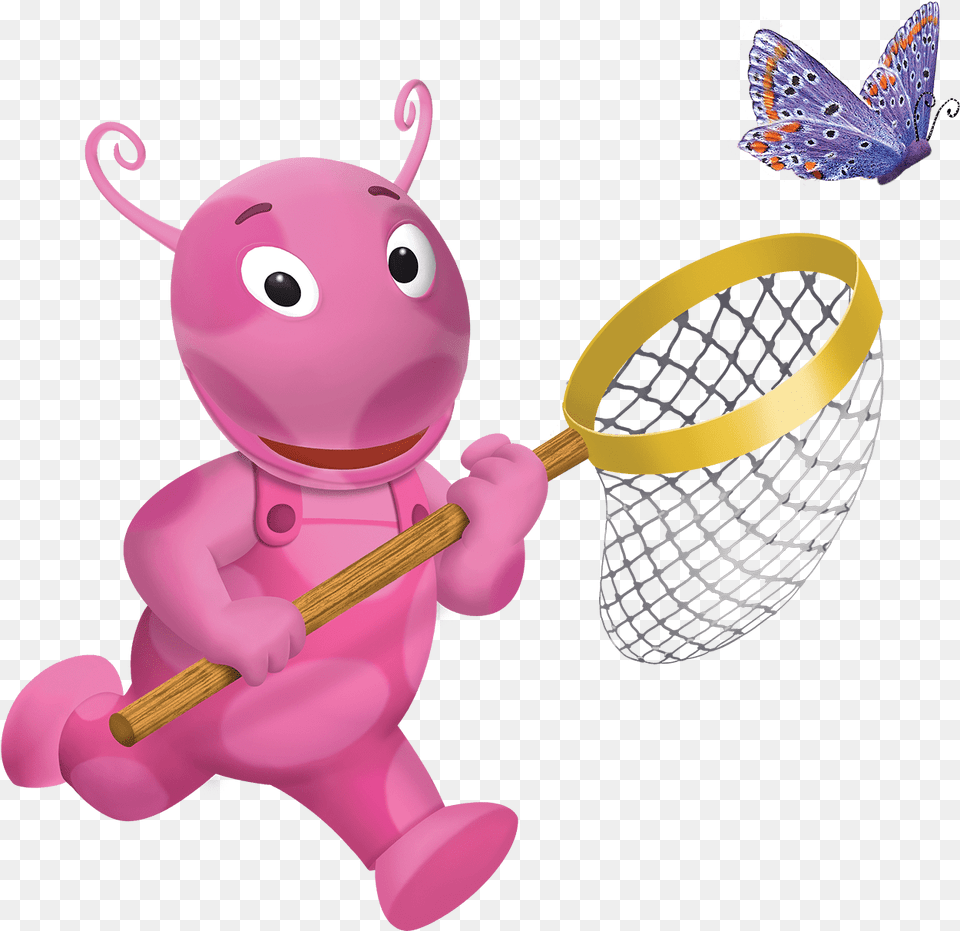 Uniqua Chasing A Butterfly Backyardigans Butterfly, Purple, Toy Png Image