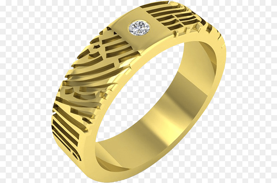 Unique Fingerprint Marriage Anniversary Gifts Titanium Ring, Accessories, Gold, Jewelry, Helmet Free Png Download