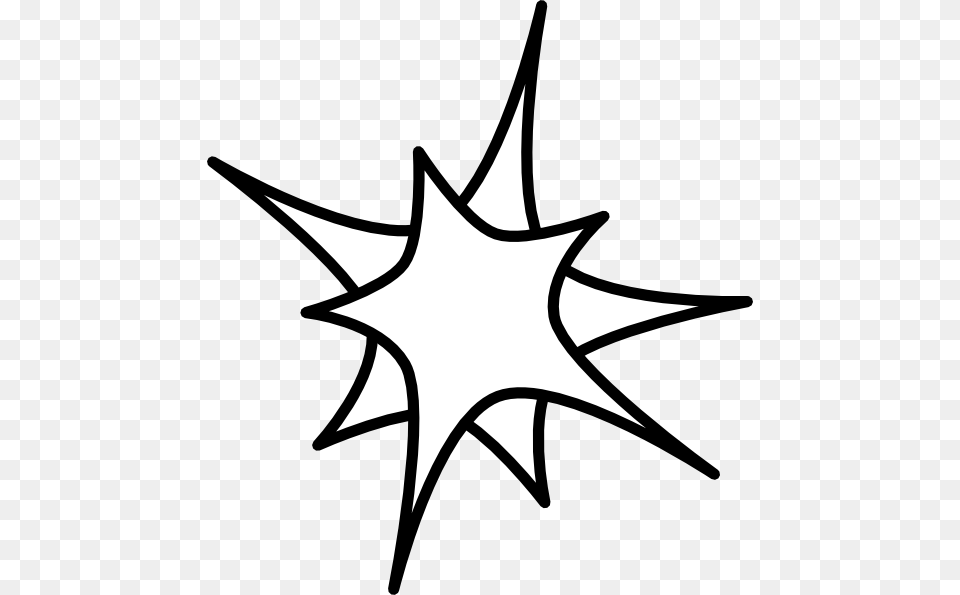 Unique North Star Vector Drawing Vector Art Clip Art Black And White, Star Symbol, Symbol, Bow, Weapon Free Png