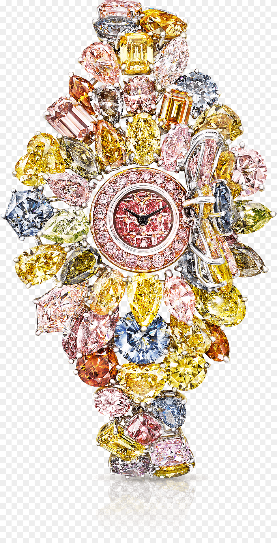 Unique Timepieces Coloured Diamond Watch, Accessories, Gemstone, Jewelry, Brooch Png Image