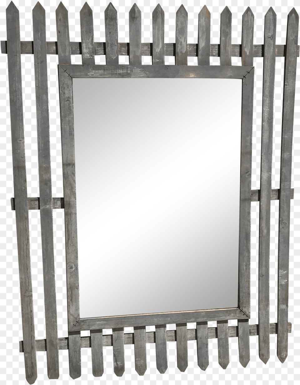 Unique Vintage Picket Fence Style Framed Mirror Solid, Gate, Blackboard Free Transparent Png