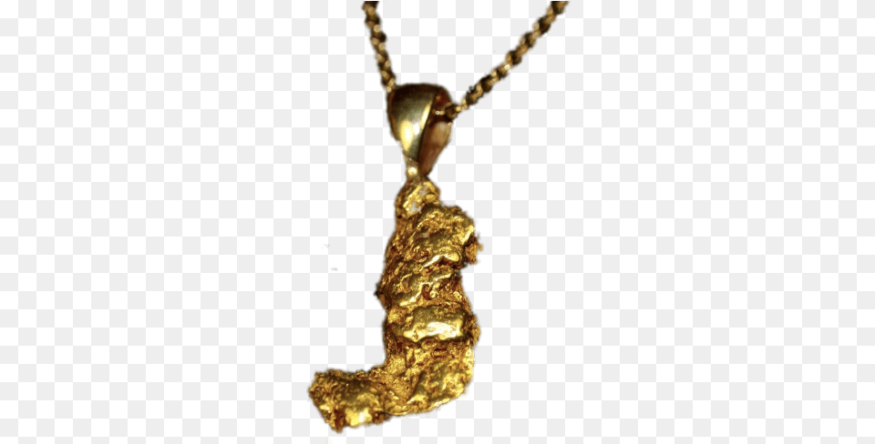 Uniquely Shaped Gold Nugget Pendant Locket, Accessories, Treasure, Jewelry, Necklace Png Image