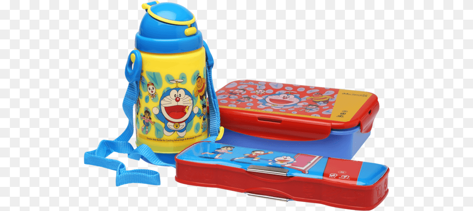 Unisex Doraemon Pencil Box Lunch Box And Water Bottle Baby Toys, Pencil Box Png Image
