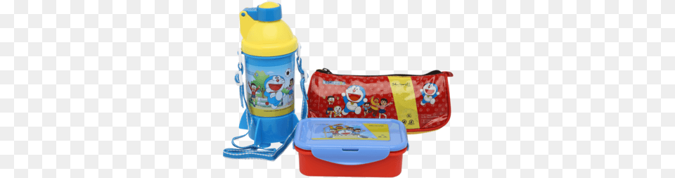 Unisex Doraemon Tiffin Box Water Bottle And Pencil Pencil Case, Shaker, First Aid Free Png Download