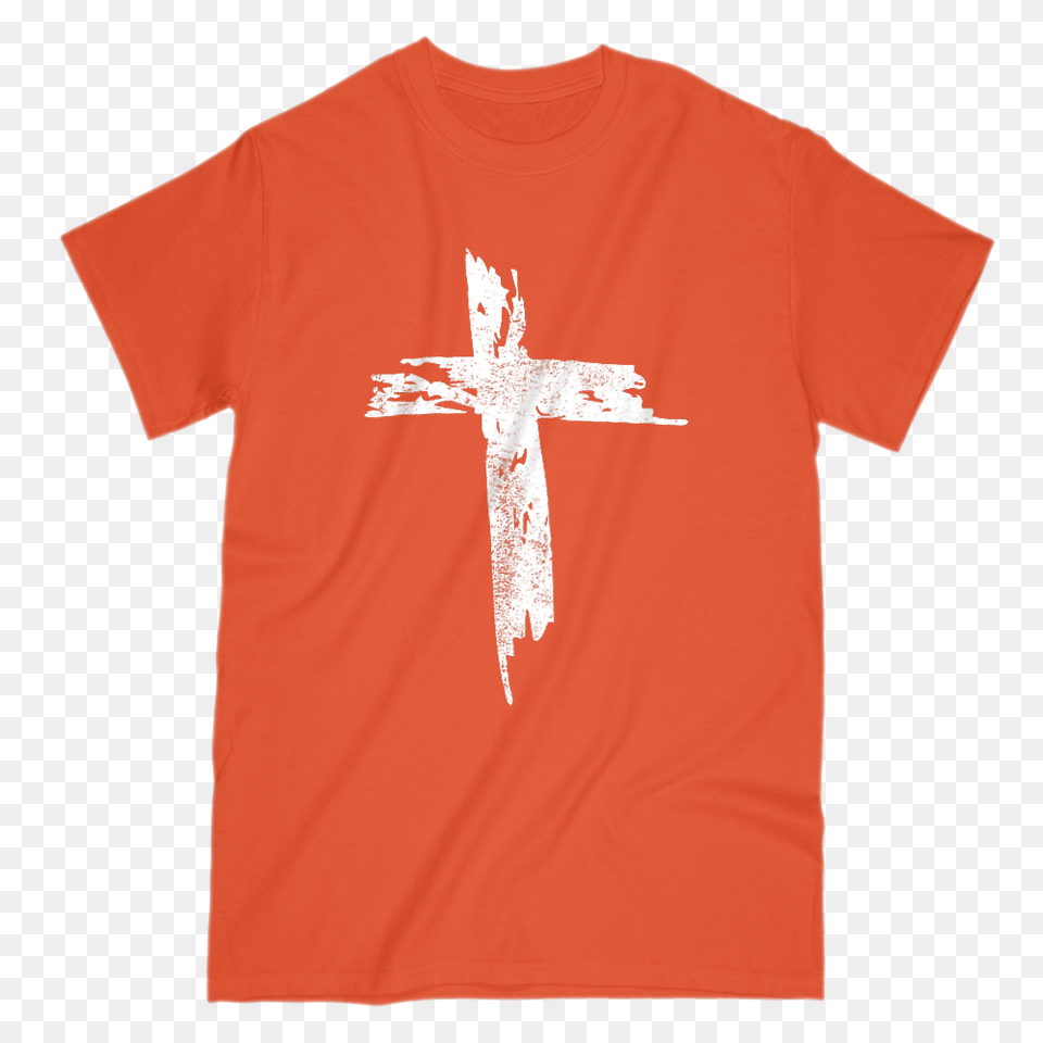 Unisex Gildan Cotton Tee Grunge Jesus Christian Cross Boxels, Clothing, Symbol, T-shirt Free Png Download