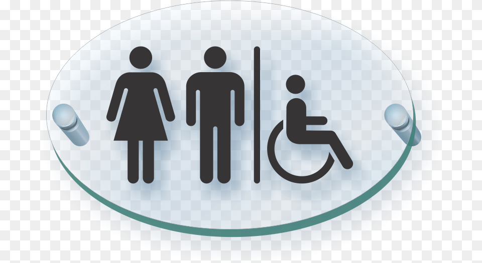 Unisex Handicap Restroom Symbol Clearboss Sign Princes Trust, Plate, Oval Free Png Download