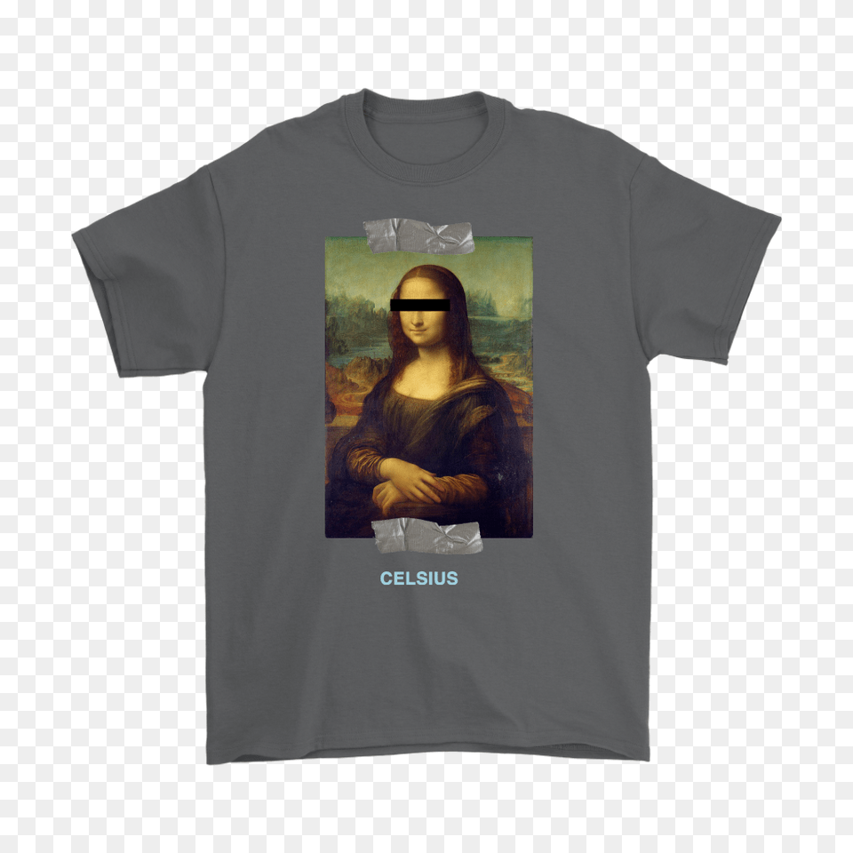 Unisex Mona Lisa Tee Obsidian, Adult, Clothing, Female, Person Free Png Download