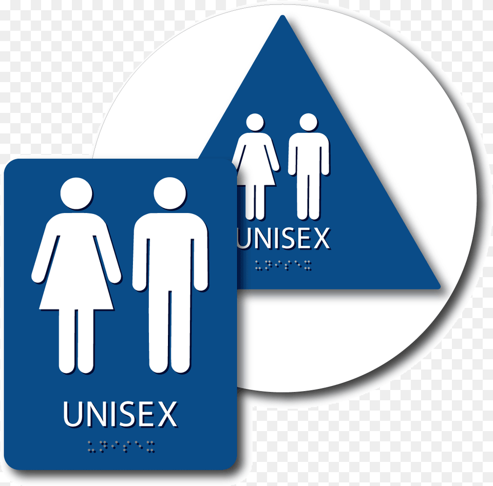 Unisex Restroom Sign Bundle Blue Bathroom Signs, Symbol, Disk, Person Free Png Download