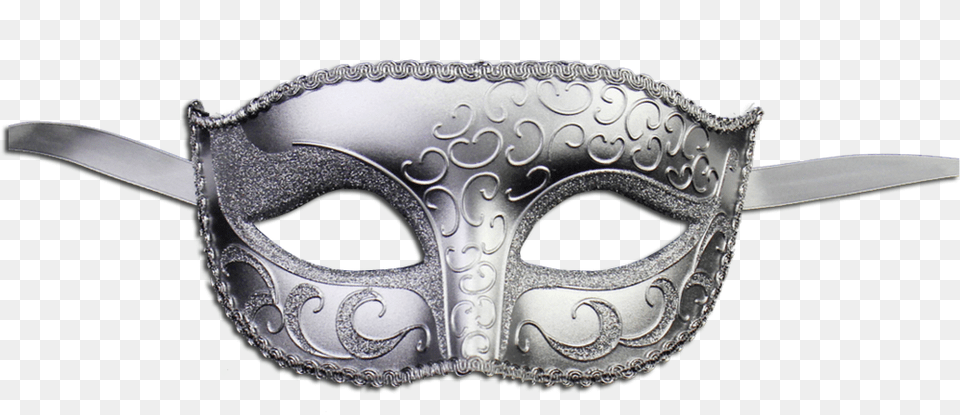 Unisex Sparkle Venetian Masquerade Mask Silver Masquerade Mask, Blade, Dagger, Knife, Weapon Free Png