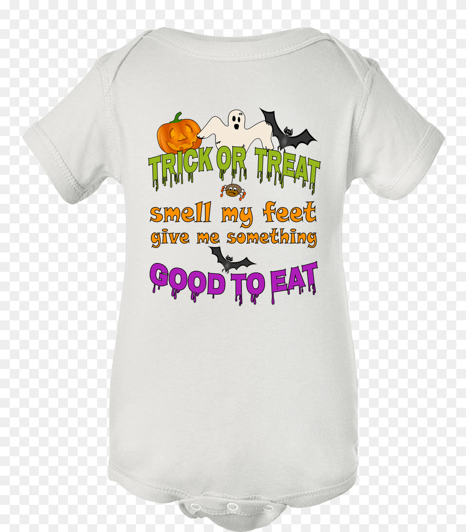 Unisex Trick Or Treat Funny Halloween Baby Onesie Baby Christmas Onesie, Clothing, Shirt, T-shirt Png