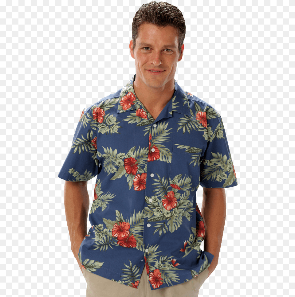 Unisex Tropical Print Campshirt Camp Shirt, Beachwear, Clothing, Person, Man Png