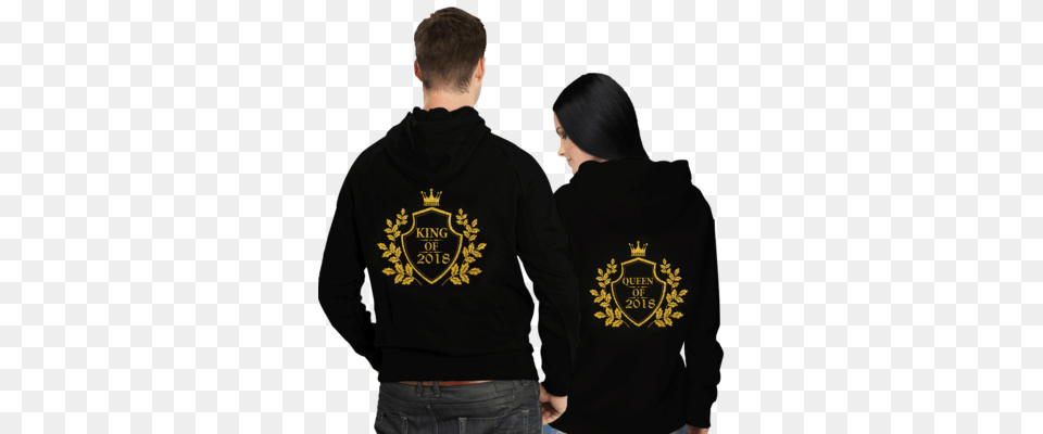 Unisex Zipper Glitter Hoodies His Queen Her King Sweatshirts, Adult, Sweatshirt, Sweater, Sleeve Png