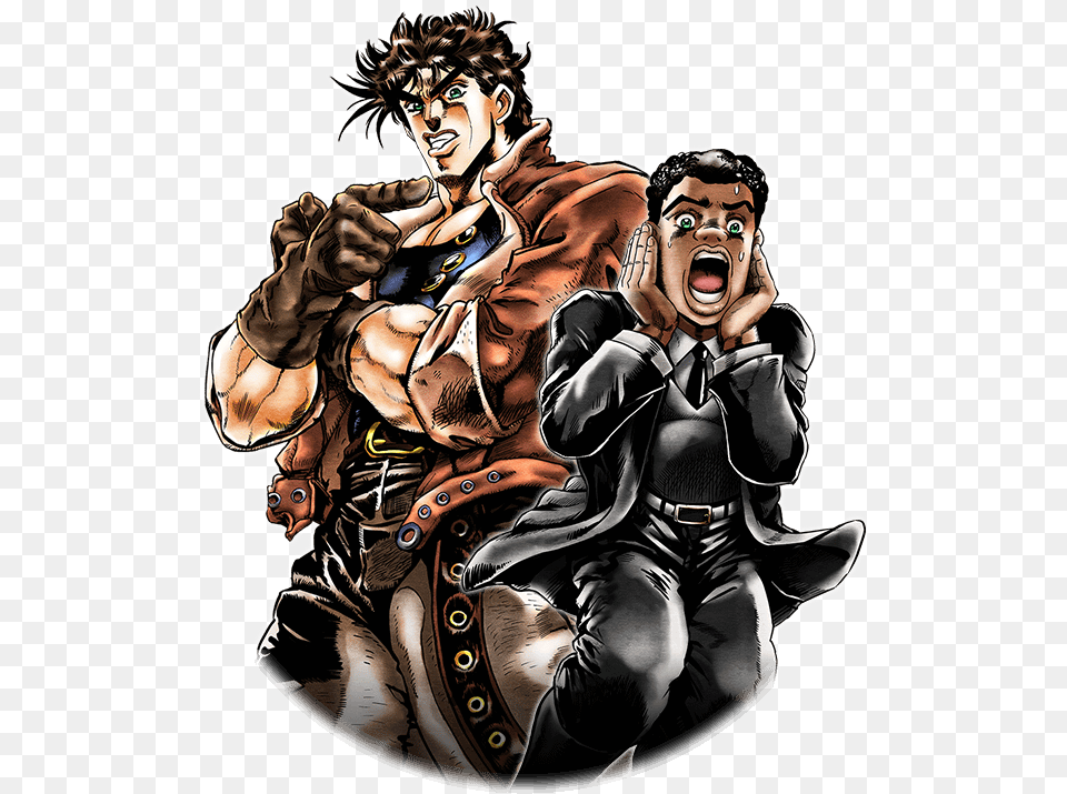 Unit Joseph Joestar And Smokey Brown Jonathan Joestar, Book, Comics, Publication, Adult Free Png