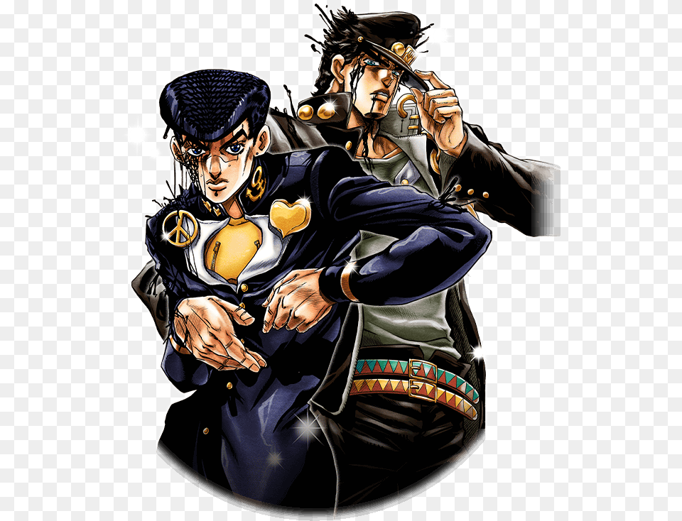 Unit Josuke Higashikata And Jotaro Kujo Josuke Higashikata 4 Pose, Book, Comics, Publication, Adult Free Png