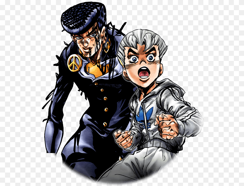 Unit Josuke Higashikata And Koichi Hirose Koichi Hirose And Josuke Higashikata, Publication, Book, Comics, Person Free Transparent Png