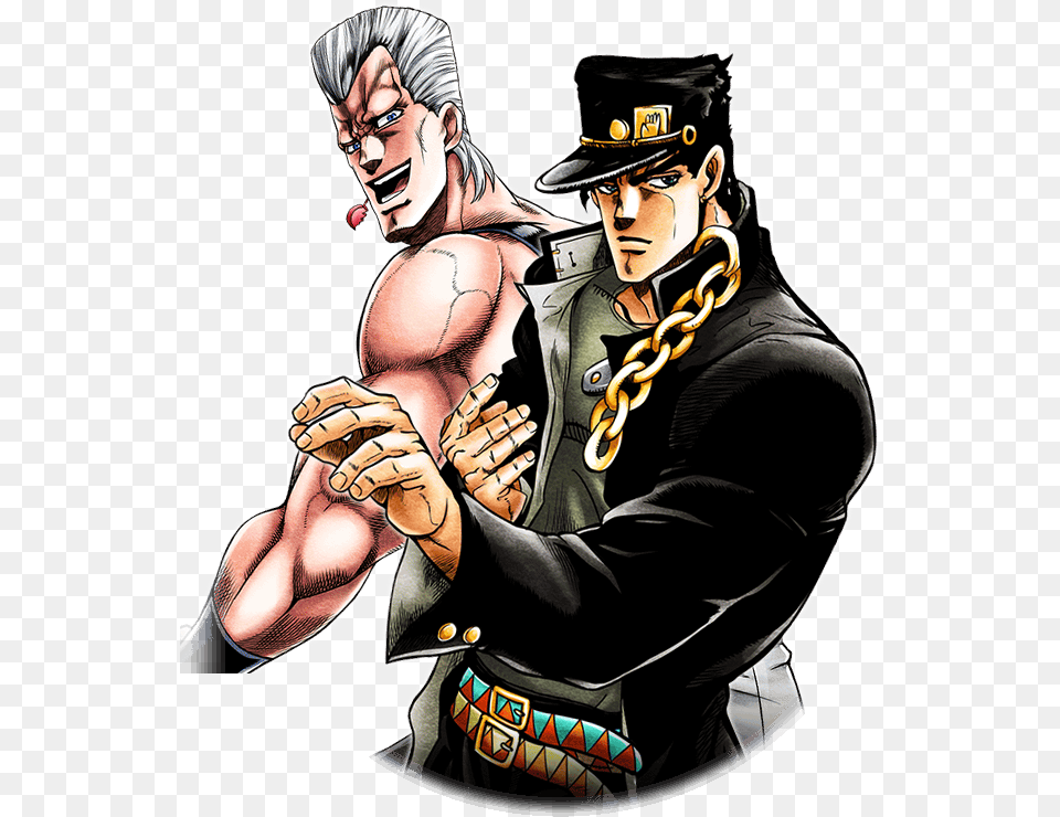 Unit Jotaro Kujo And Jean Pierre Polnareff Jotaro Kujo And Polnareff, Publication, Book, Comics, Person Png