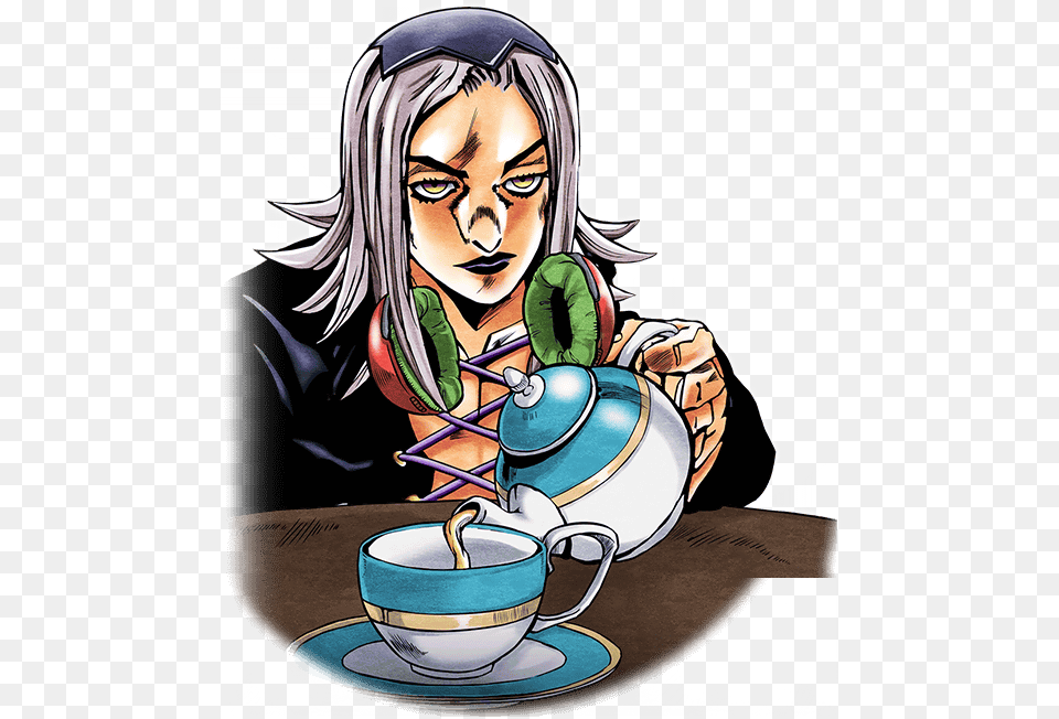 Unit Leone Abbacchio Leone Abbacchio Tea, Book, Comics, Publication, Cup Free Png Download