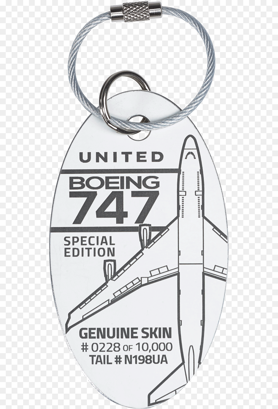 United Airlines Boeing 747 N198ua Planetag Keychain, Accessories Png