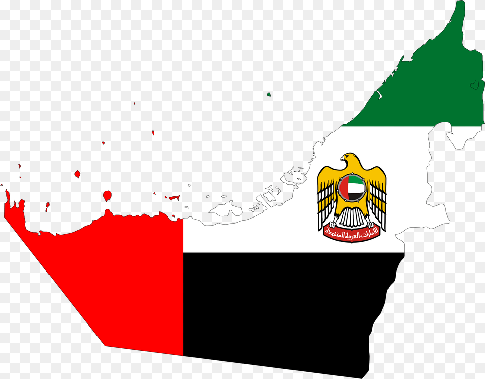 United Arab Emirates Flag United Arab Emirates Flag Map, Logo, Sticker, Animal, Bird Free Png Download
