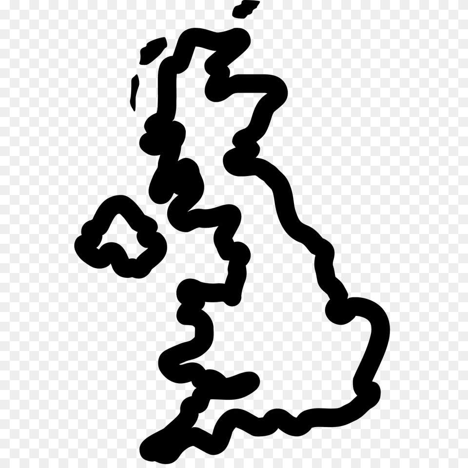 United Kingdom Map Icon, Gray Free Transparent Png
