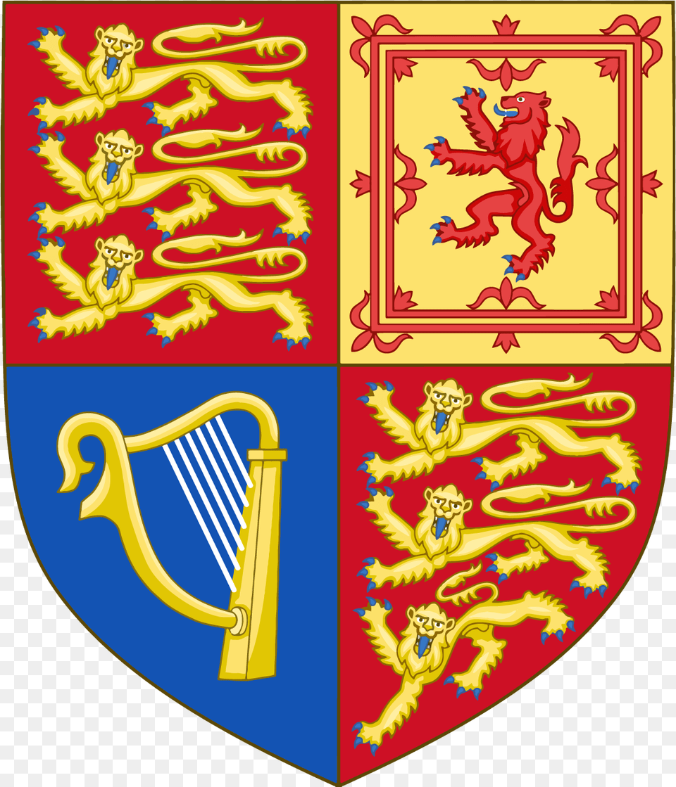 United Kingdom Royal Irish Harp Of Tara Coat Of Arms Uk Coat Of Arms Shield, Armor, Animal, Bird, Chicken Free Png