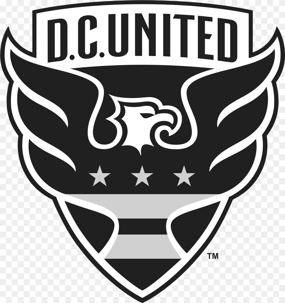 United Logo Black And White Dc United Dream League Soccer, Emblem, Symbol, Dynamite, Weapon Free Png