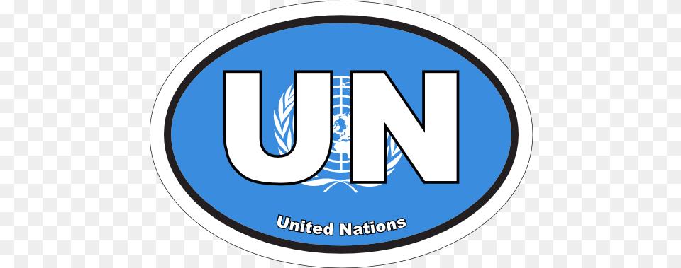 United Nations Un Flag Oval Sticker Circle, Logo, Disk Free Png Download