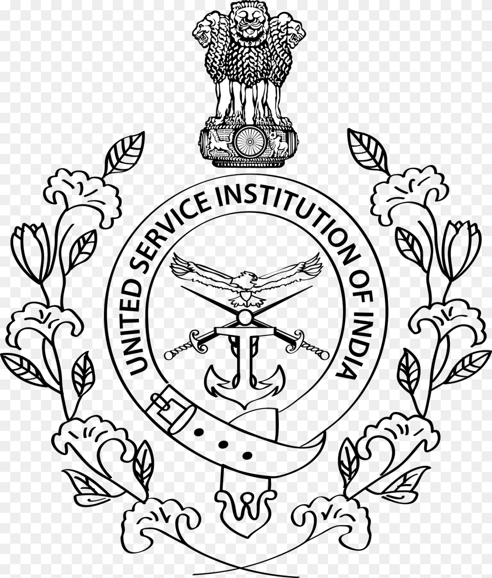 United Service Institution Of India Usi Logo India United Service Institute, Animal, Lion, Mammal, Wildlife Free Transparent Png
