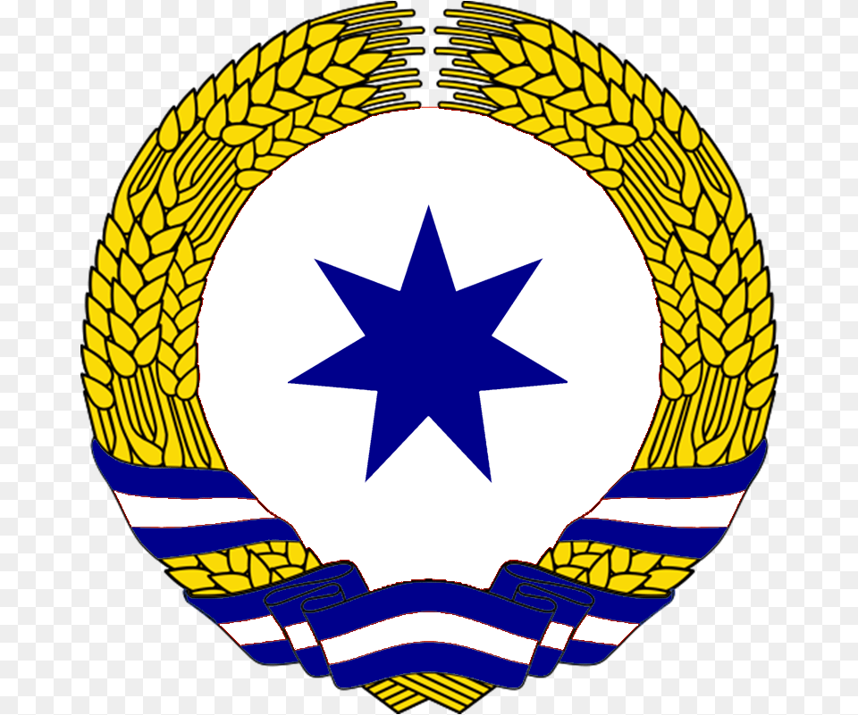 United Soviet Socialist Republics Flag Clipart Template Communist Coat Of Arms Template, Symbol, Star Symbol, Logo, Helmet Png