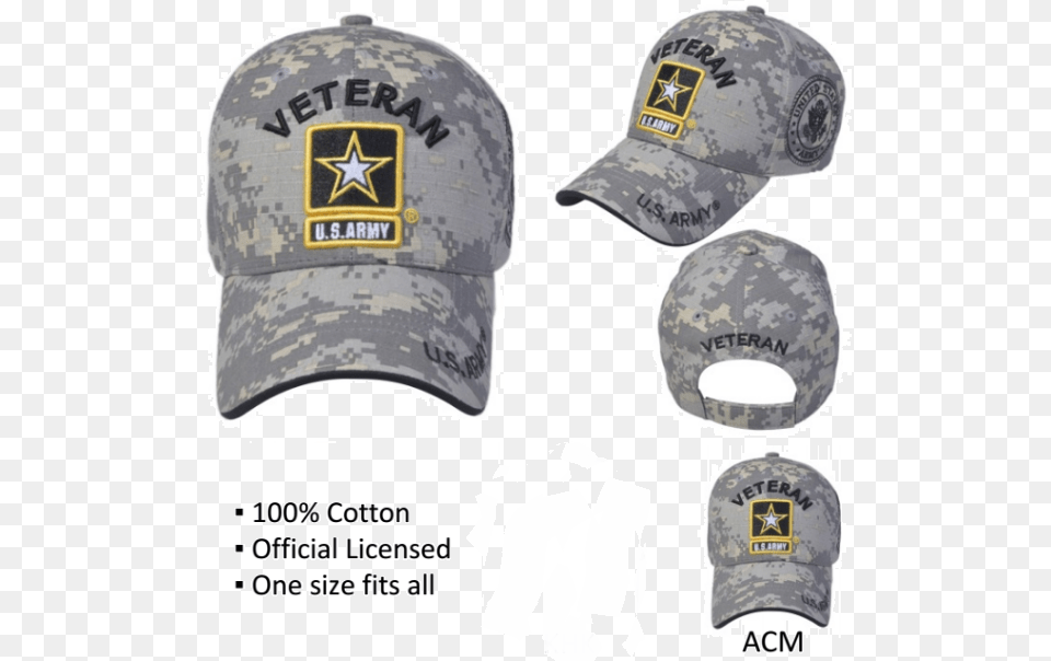 United States Army Veteran Hat With Star Logo A04arv01acmbk Baseball Cap, Baseball Cap, Clothing, Adult, Male Png Image