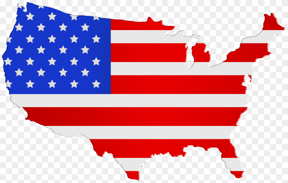 United States Clipart Large Usa Map Flag, American Flag, Person Png