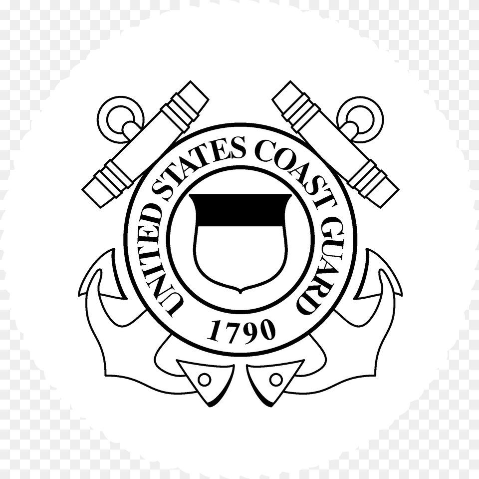 United States Coast Guard Logo Black And White United States Coast Guard, Emblem, Symbol, Electronics, Hardware Free Png Download