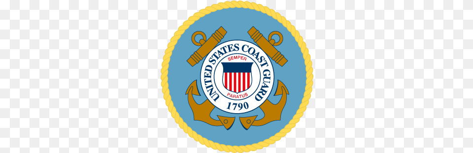 United States Coast Guard Logo Vector Logo Department Of Coast Guard Logo, Badge, Birthday Cake, Cake, Cream Free Png
