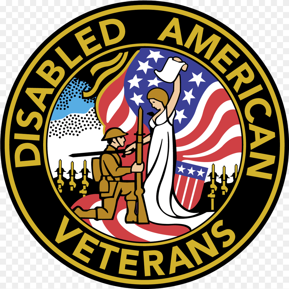 United States Dav Disabled American Veterans Logo Vector Disabled American Veterans Seal, Emblem, Symbol, Person, Badge Free Png Download