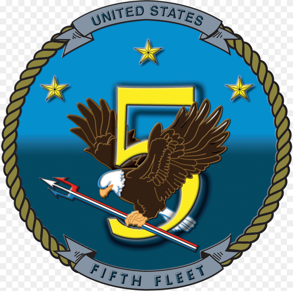 United States Fifth Fleet Insignia 2006 Fifth Fleet Logo, Badge, Symbol, Animal, Bird Free Png