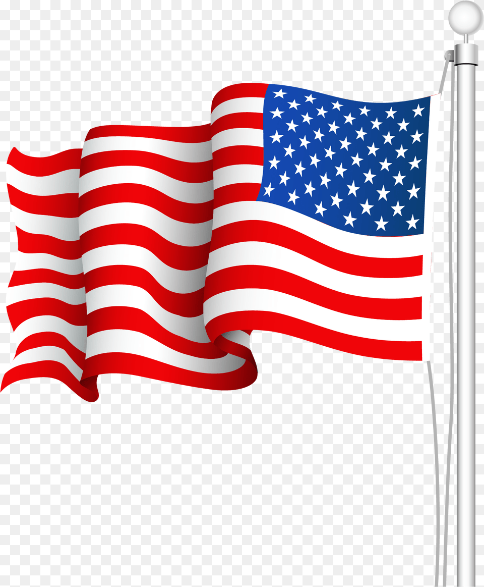 United States Flag Clip Art Cliparts Co American Flag On Pole Clip Art, American Flag Png Image