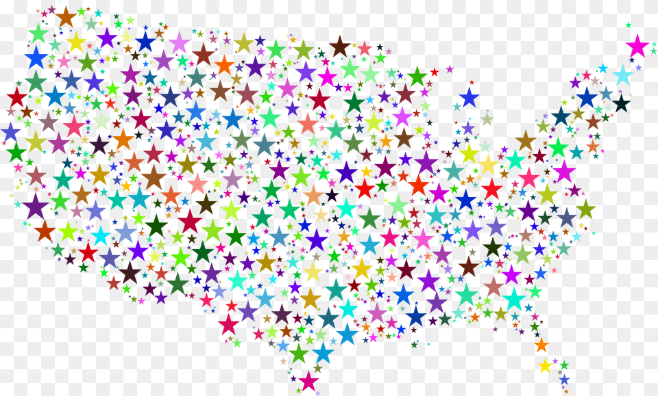 United States Map Prismatic Stars Clip Arts Red White And Blue Border Design, Flag, Pattern, Accessories, Fractal Free Png