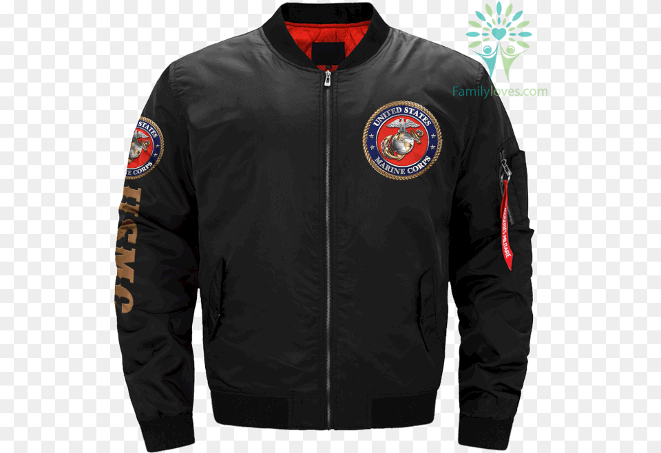 United States Marine Corps Veteran Over Print Jacket Jaket Bomber Coast Guard, Clothing, Coat, Hoodie, Knitwear Png Image