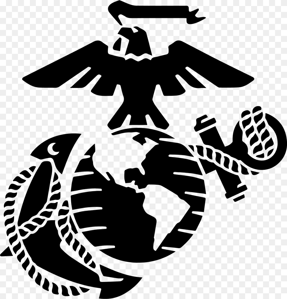 United States Marines Logo Eagle Globe And Anchor, Gray Free Transparent Png