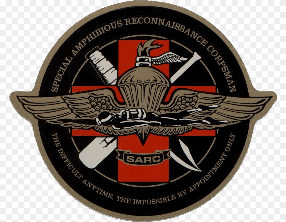 United States Navy Sarc Insignia Special Amphibious Reconnaissance Corpsman Logo, Badge, Emblem, Symbol Png Image