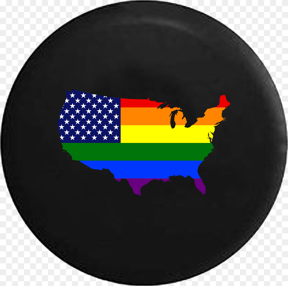United States Of America Gay Flag Map Lgbtq Circle, Toy, Frisbee Png Image
