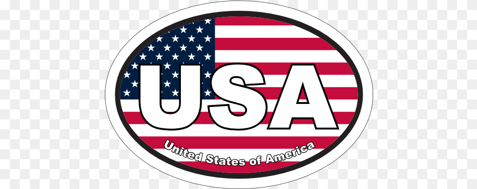 United States Of America Usa American Flag Oval Sticker Circle, American Flag, Logo Free Png
