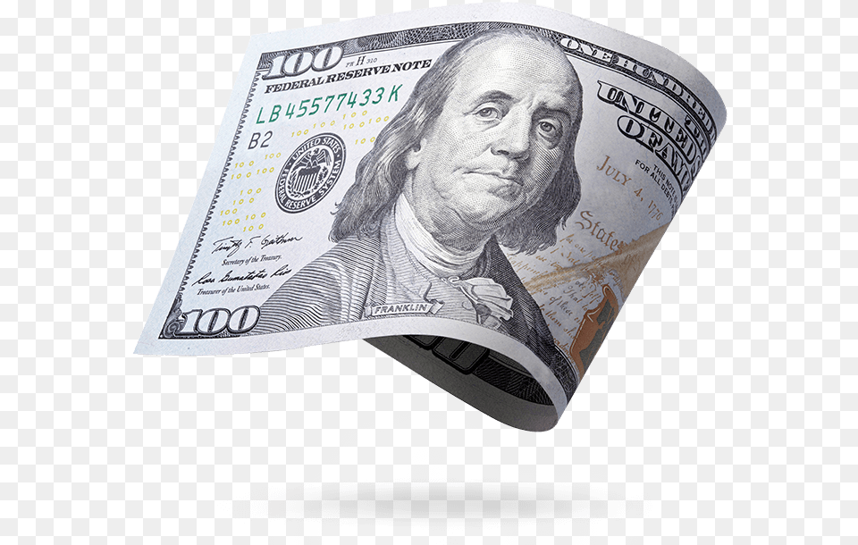 United States One Hundred Dollar Bill United States Blue 100 Dollar Bills, Adult, Female, Person, Woman Free Transparent Png