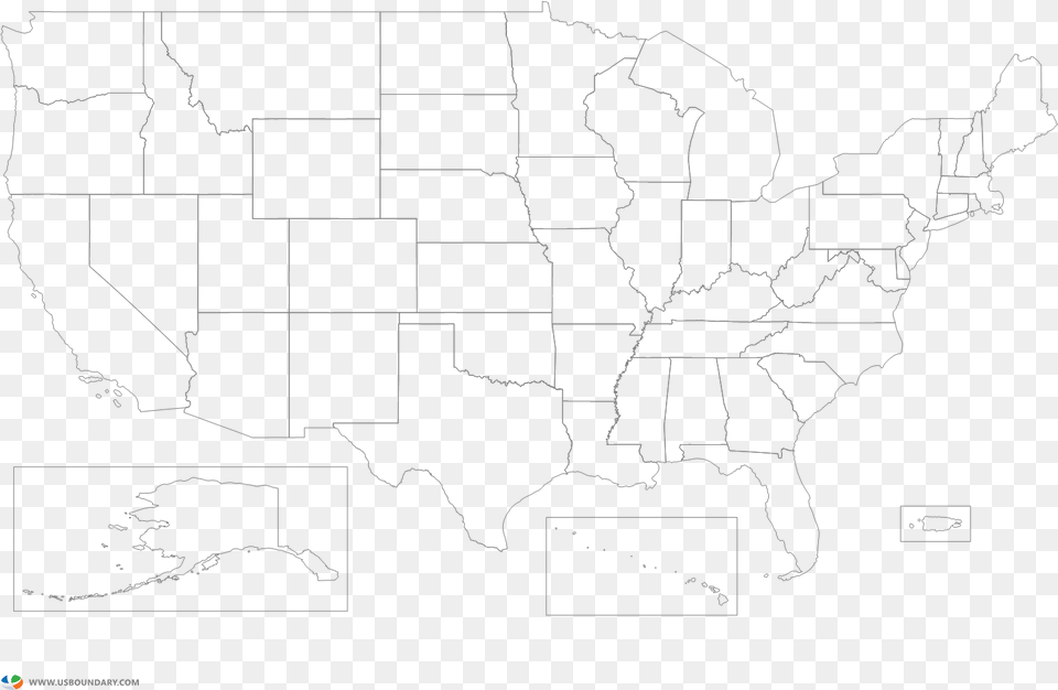 United States Ouline Map With States Drawing, Chart, Plot, Atlas, Diagram Png Image