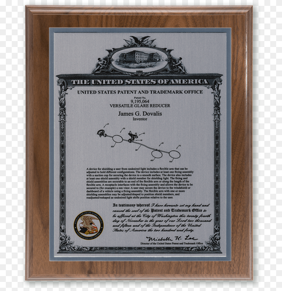 United States Patent And Trademark Office, Plaque, Text Free Png