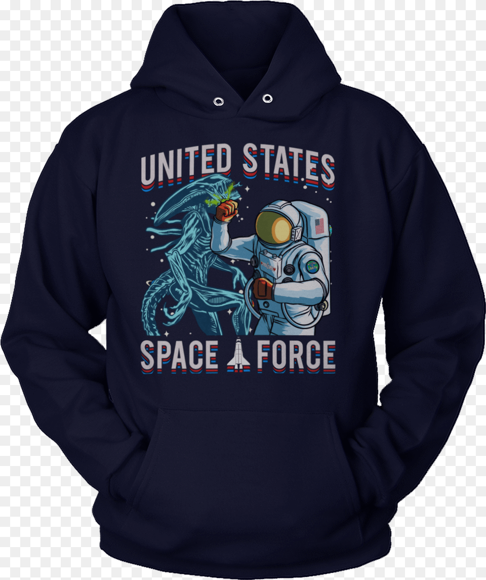 United States Space Force Alien, Clothing, Hoodie, Knitwear, Sweater Png Image