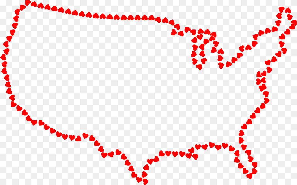 United States With Hearts, Accessories, Heart, Jewelry, Necklace Png Image