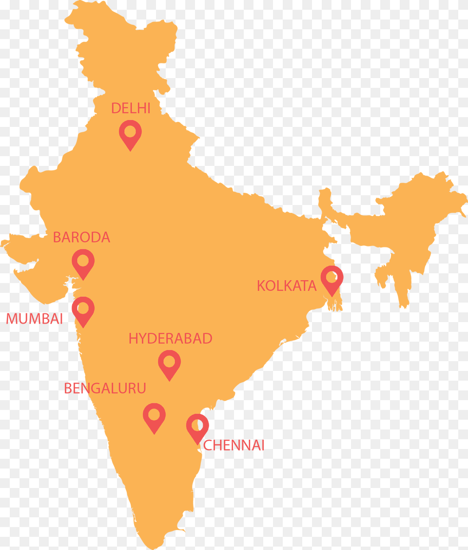 United Way India India Map For Powerpoint, Chart, Plot, Atlas, Diagram Png
