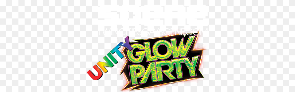 Unity Glow Party Presented By Scene Magazine Packed Graphic Design, Scoreboard, Light Png Image